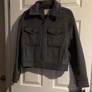 tentree Charcoal Zip-Up wool Jacket